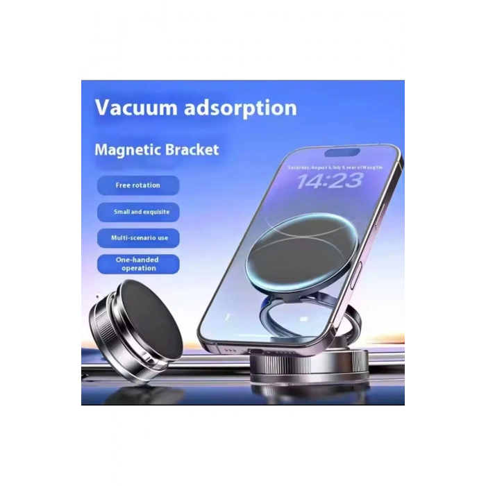 ? Ultra Güçlü Vakumlu Manyetik Telefon Tutucu – 360° Döner, Tek Elle Kullanım!