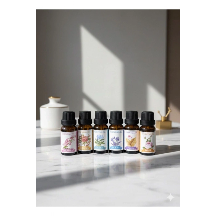 6’lı Esans Yağ Seti – Difüzör, Oda Kokusu, Mum ve Sabun Yapımına Uygun