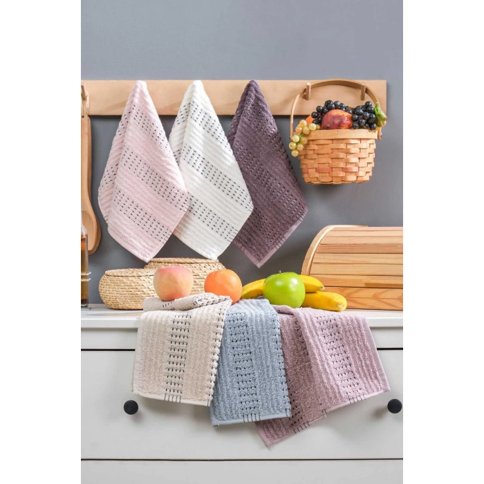 6’lı Soft Touch Mutfak Pamuklu Havlu Seti 30x50 cm
