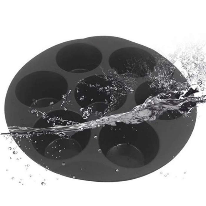 7 Gözlü Silikon Çok Amaçlı Airfryer Muffin Cupcake Kek ve Çörek Pişirme Kalıbı (5365)