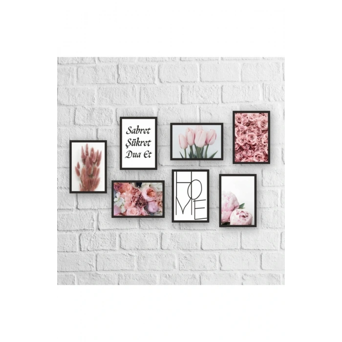 7 Parça Çerçeve Görünümlü Mdf Tablo Seti 148 x 206