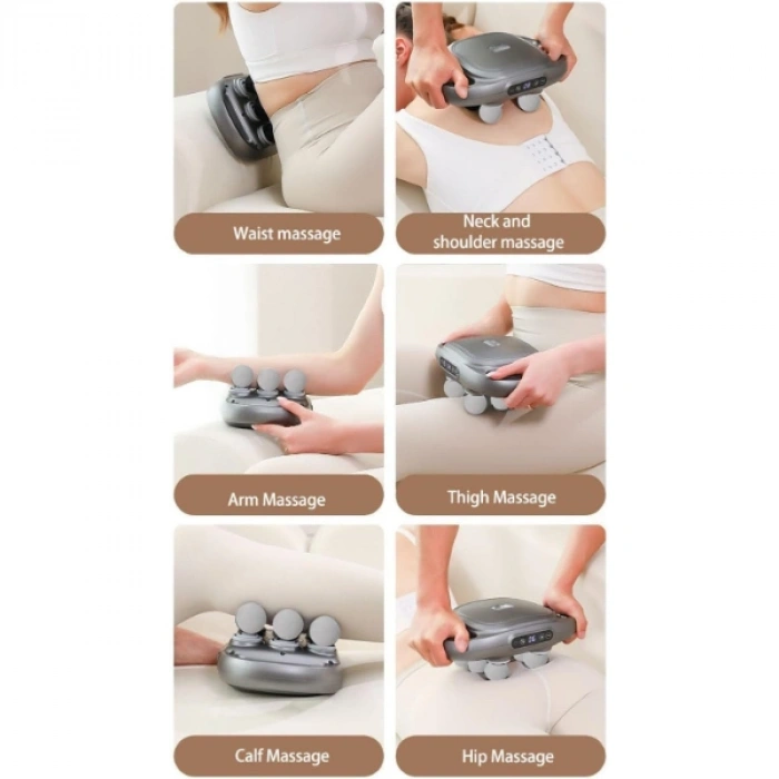 8 Başlıklı Şarjlı Isıtmalı Masaj Aleti