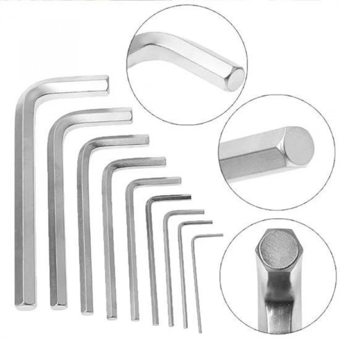 9 Piece Steel Allen Wrench Set Short Straight Corner Allen Key Set