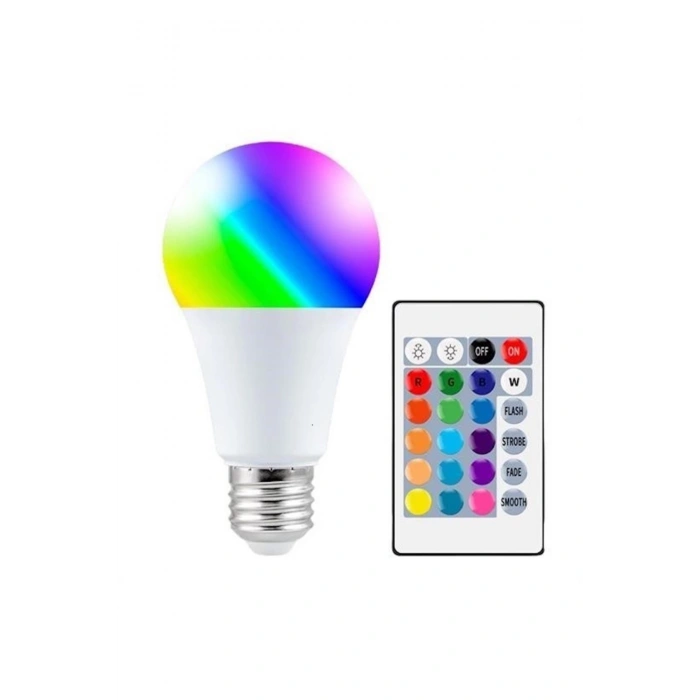 9w Uzaktan Kumandalı 15 Farklı Renk Seçenekli Led Ampul