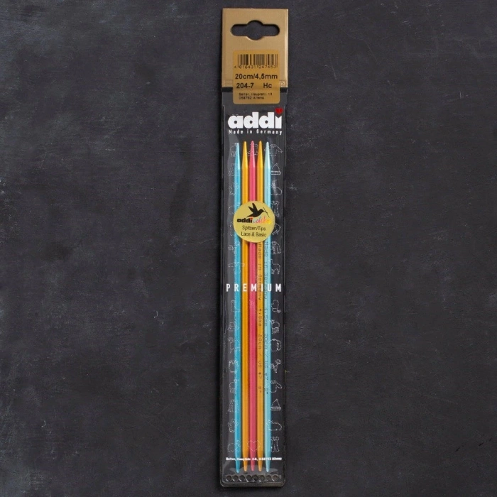 Addi Colibri 4,5mm 20cm Renkli Çorap Şişi - 204-7