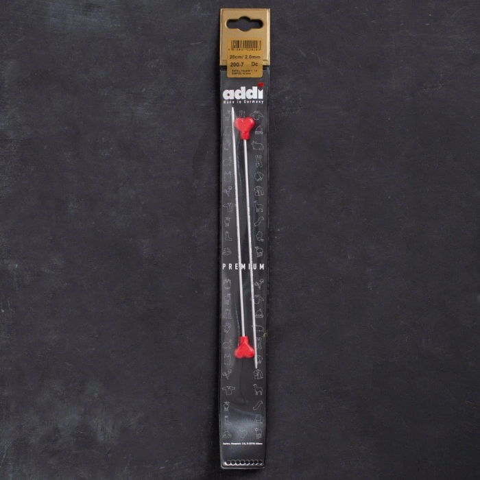 Addi Kalpli 2mm 20cm Klasik Alüminyum Örgü Şişi -