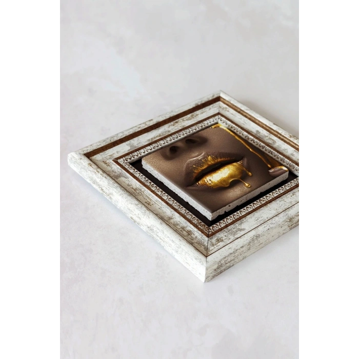 Afrikalı Kadın Çerçeveli Taş Tablo , Çerçeveli Taş Duvar Dekoru-enkcrcvtbl-00112 20 cm