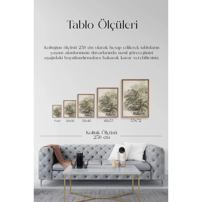 Ağaç Ahşap Çerçeveli Tablo 50 x 70