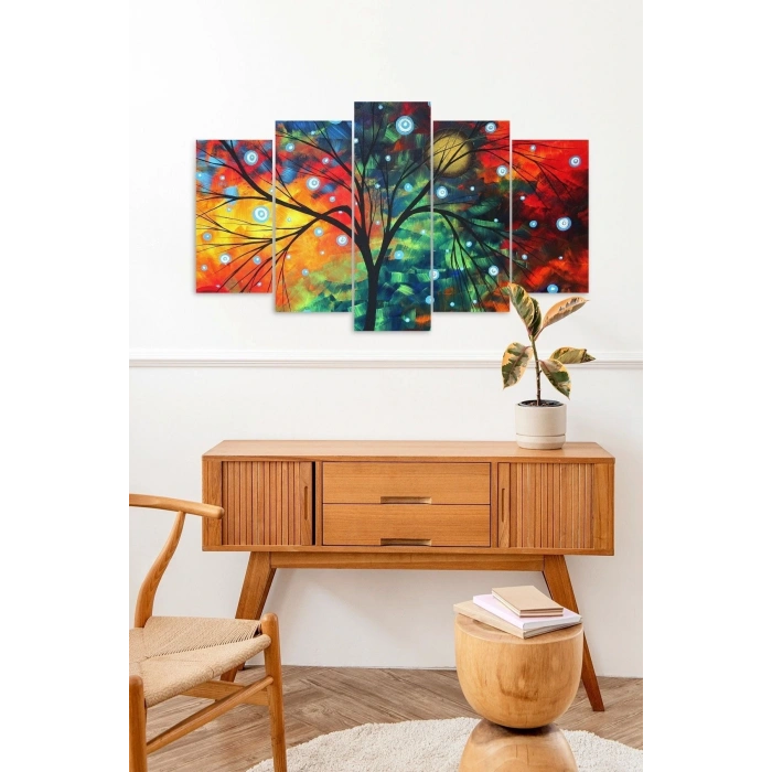 Ağaç ve Düşler 5 Parçalı Mdf Tablo 60 x 100