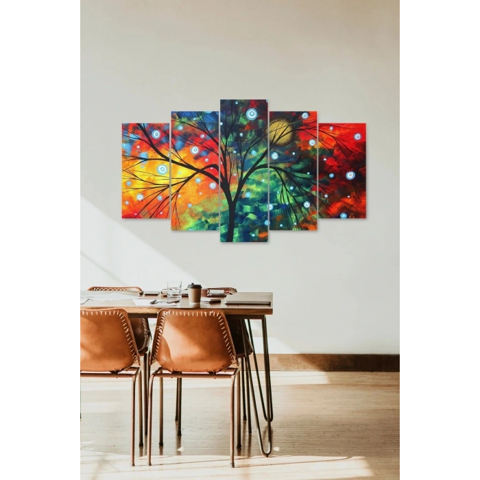 Ağaç ve Düşler 5 Parçalı Mdf Tablo 60 x 100