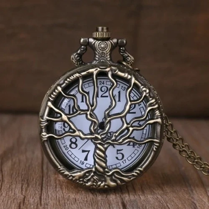 Ağacı Tasarımlı Köstekli Saat 4.5 Cm (hayat Model)