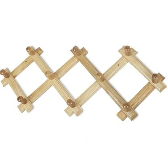 AHŞAP 10 KOLLU AKORDİYON DUVAR ASKISI (5365)