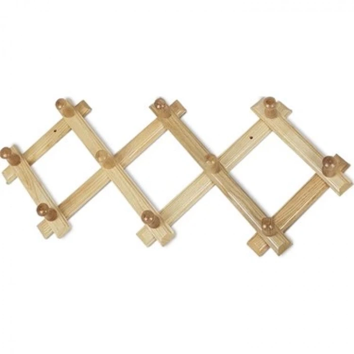 AHŞAP 10 KOLLU AKORDİYON DUVAR ASKISI (5365)