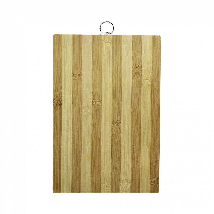 AHŞAP 20X30CM BEYAZ ÇİZGİLİ BAMBU KESİM PANOSU METAL KULPLU (5365)