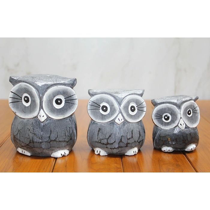 Ahşap 3lü Baykuş Seti Model 2