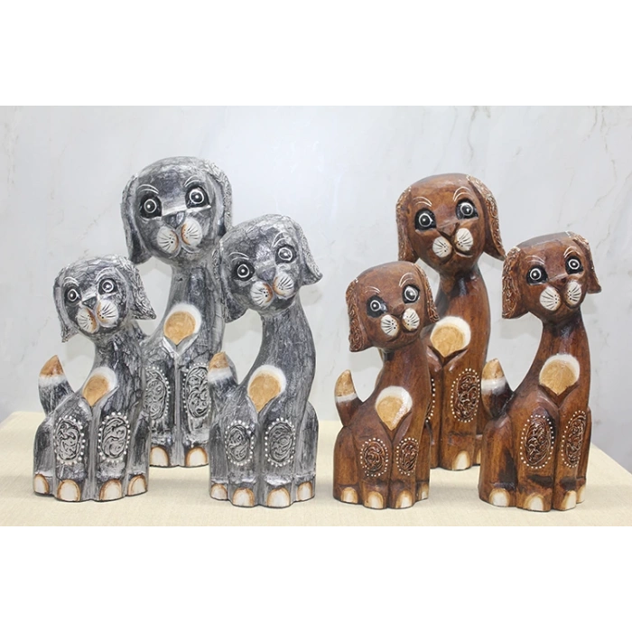 Набор из 3 деревянных собачек