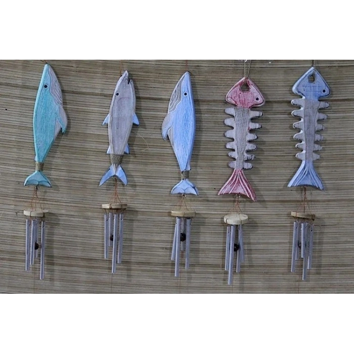 Ahşap Balıklı Metal Çan No:5