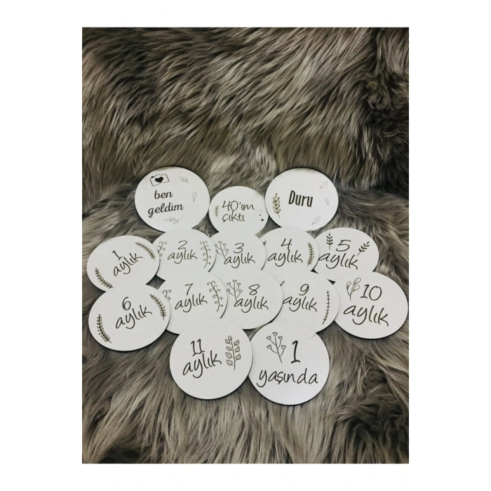 Ahşap Bebek Anı Kartı 15li