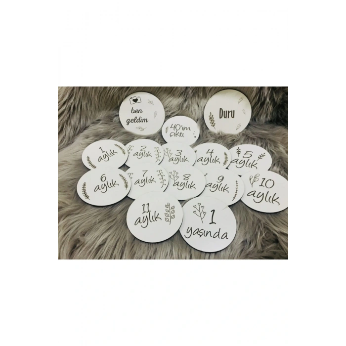 Ahşap Bebek Anı Kartı 15li