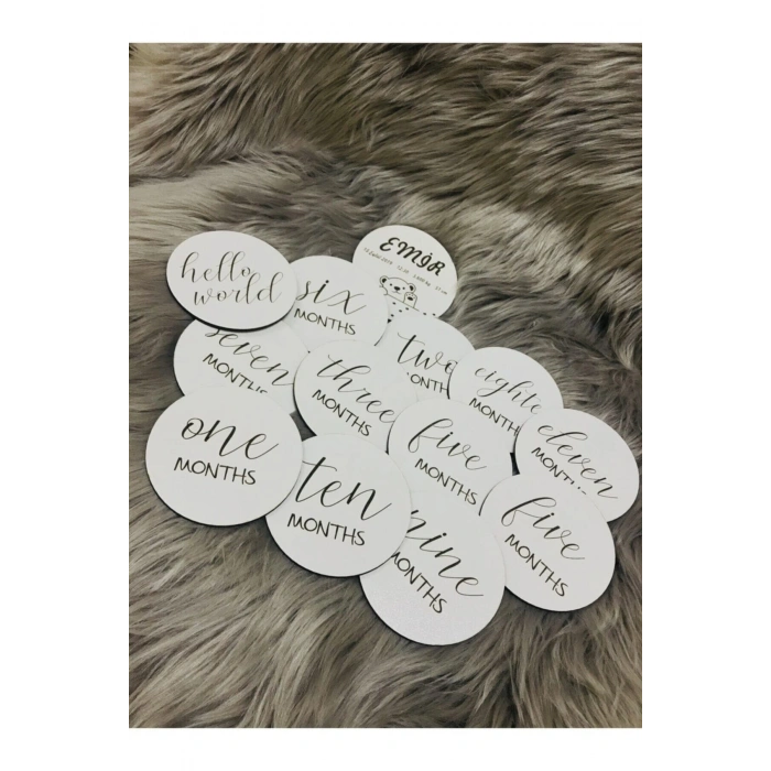 Ahşap Bebek Anı Kartı İngilizce 13lü