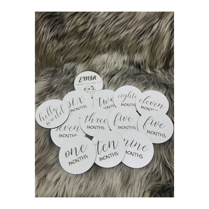 Ahşap Bebek Anı Kartı İngilizce 13lü