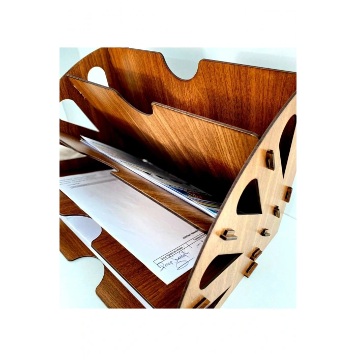 Ahşap Dekoratif Dosya Düzenleyici Masaüstü Toplayıcı 20 x 20