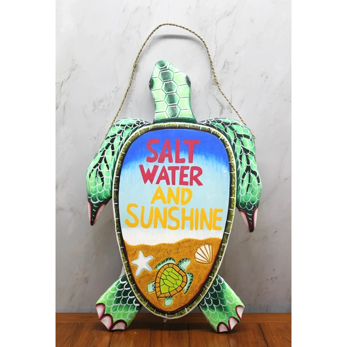 Ahşap Duvara Asmalı Kaplumbağa