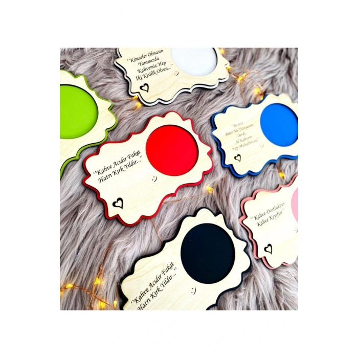 Ahşap Fincan Altlığı 6lı Kahve Altı