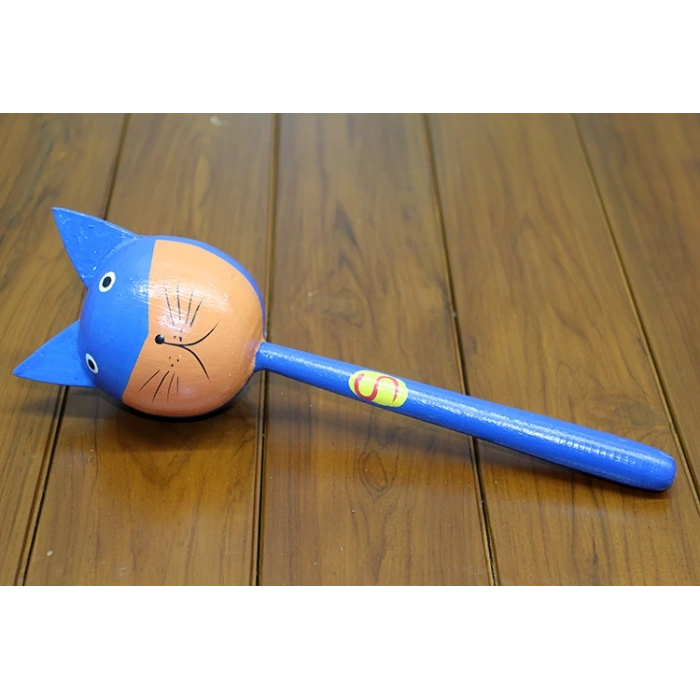 Wooden Cat Maracas Single Model 2