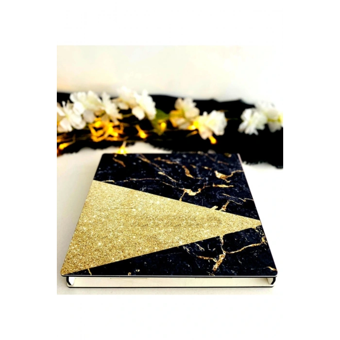 Ahşap Kutulu Ahşap Defter Kalem Seti - Siyah1