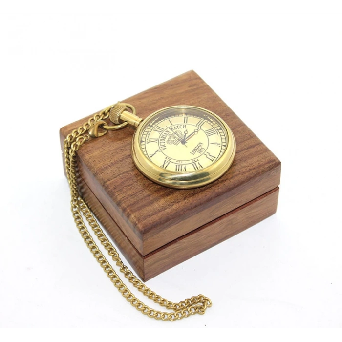 Wooden Box Brass Pendulum Clock Model 9