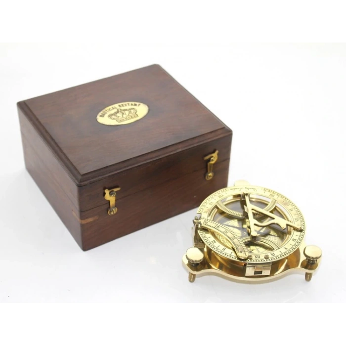 Wooden Box Brass Compass Model 11