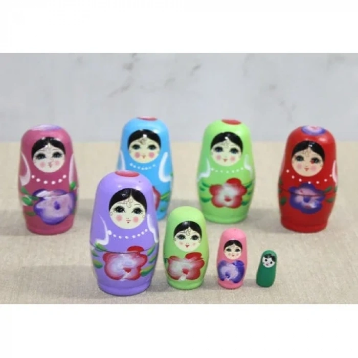 Ahşap Matruşka 8 Cm Dekoratif Aksesuar (4lü Model)