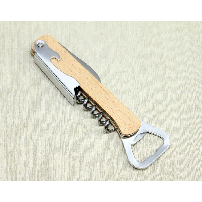 Деревянный Штопор для Вина из Нержавеющей Стали