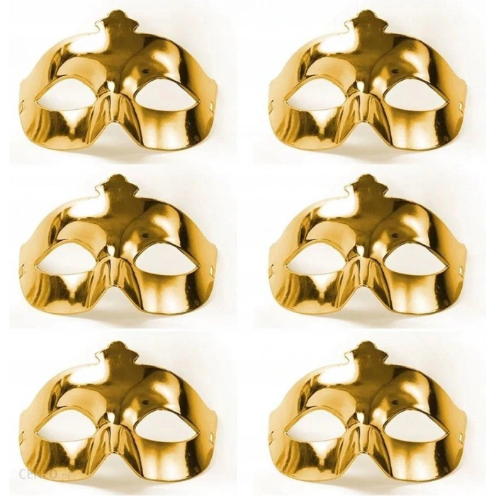 Gold Metalized Color Plain Masquerade Party Mask