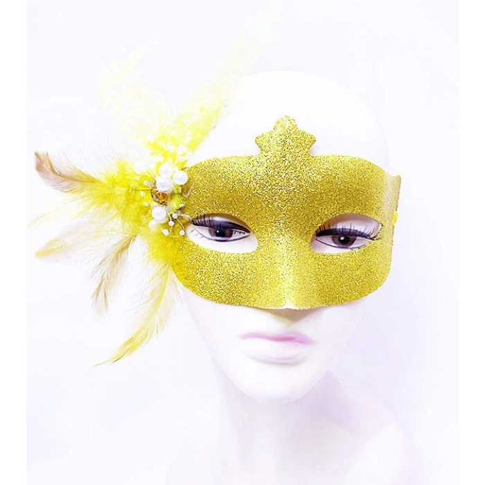 Gold Color Sparkly Pearl Mask