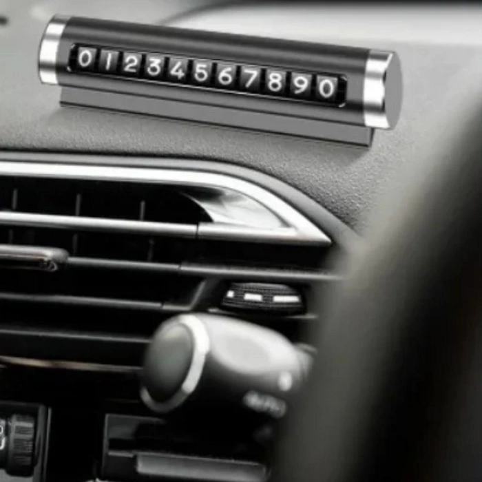 Alüminyum Kasa Siyah Renk Çevirmeli Araç Içi Telefon Numaratörü Park Oto Numaratörü (5365)