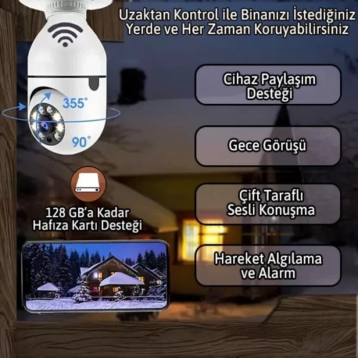 Ampul Kamera Harekete Duyarlı Gece Görüşlü (5365)