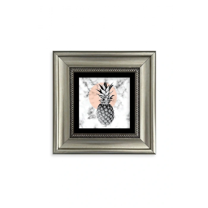 Ananas Çerçeveli Taş Tablo 20 cm