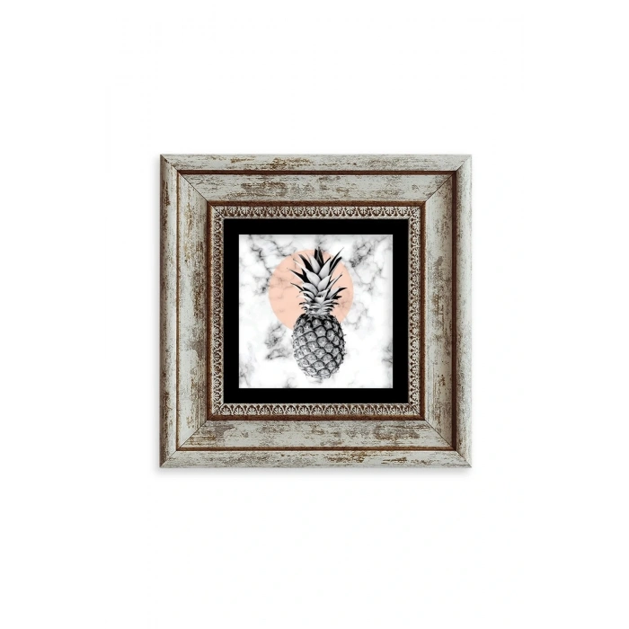 Ananas Çerçeveli Taş Tablo 20 cm