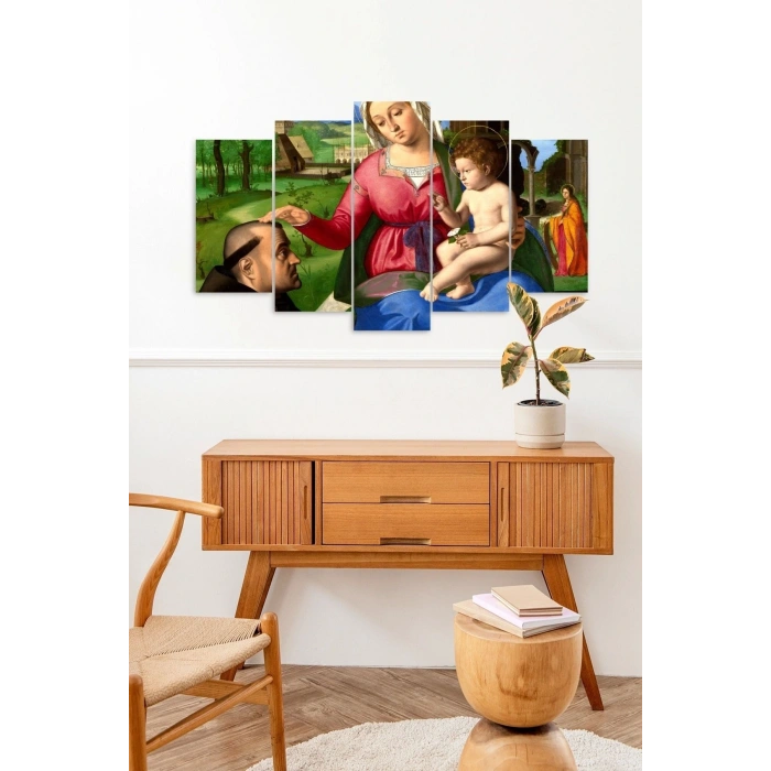 Anne ve Bebek 5 Parçalı Mdf Tablo 60 x 100