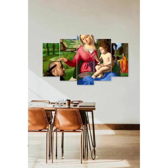 Anne ve Bebek 5 Parçalı Mdf Tablo 60 x 100