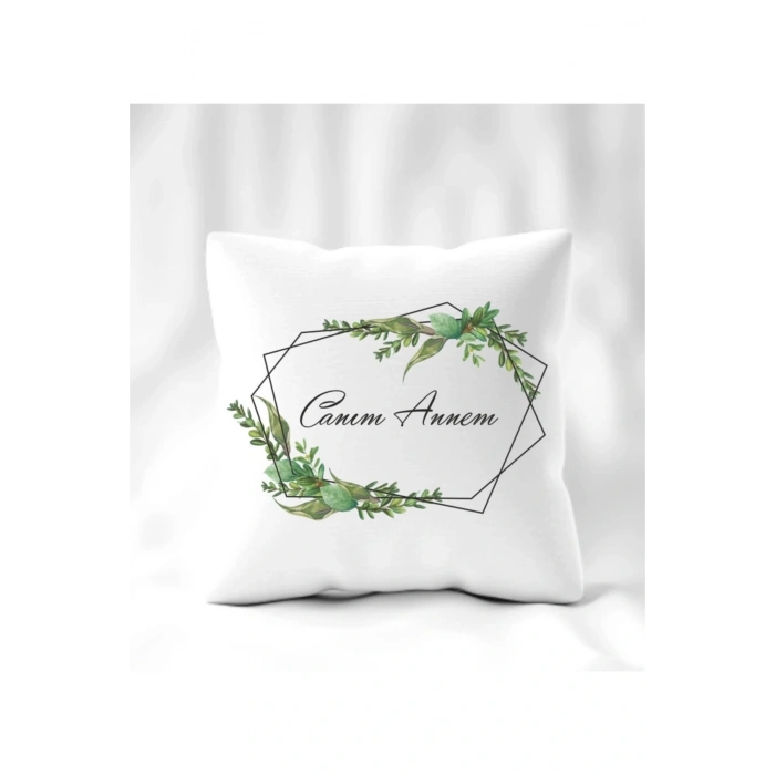 Anneler Günü Yaprak Desen Canım Annem Yastık 40 x 40