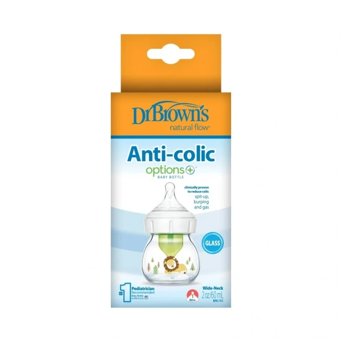 Anti Kolik Geniş Ağız Cam Biberon 60 Ml