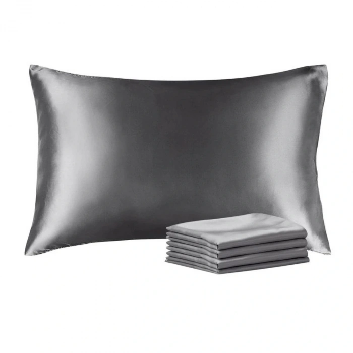 Antibakteriyel Terletmeyen İpek Saten Yastık Kılıfı 2li 50x70 Gri