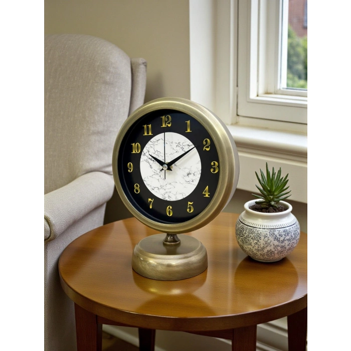 Antique Aura 25 x 20 Cm Eskitme Metal Masa Saati