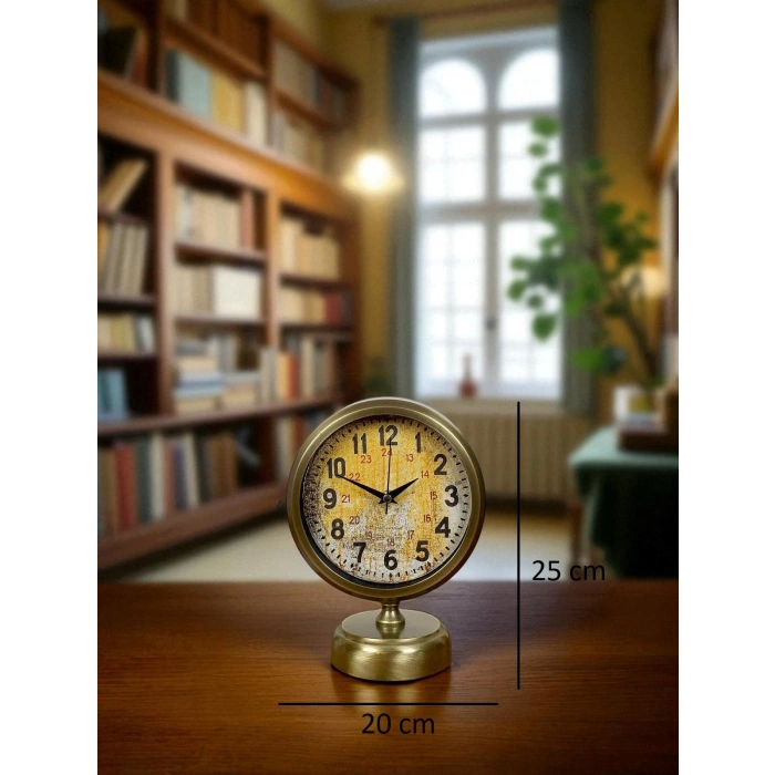 Antique Touch 25x20 Distressed Metal Table Clock