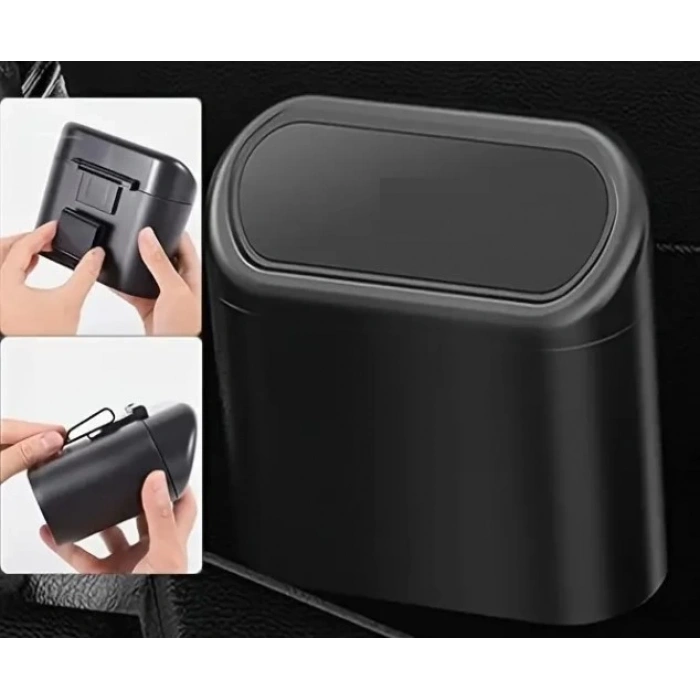 Araba Çöp Kutusu Kapaklı Organizer Siyah (5365)