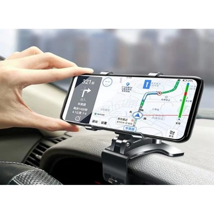 Araba Gösterge Üstüne Takılan 360 Oynar Başlıklı Telefon Tutucu (5365)