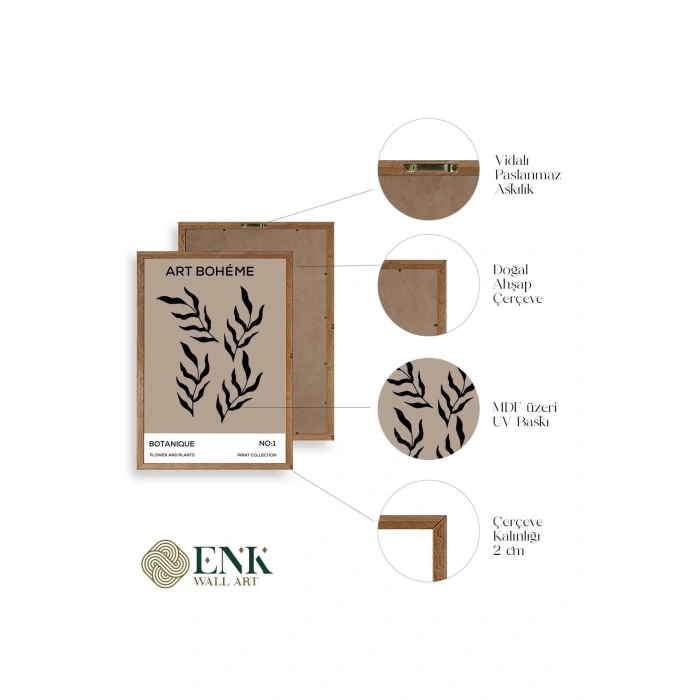 Art Boheme Ahşap Çerçeveli Tablo 30 x 42